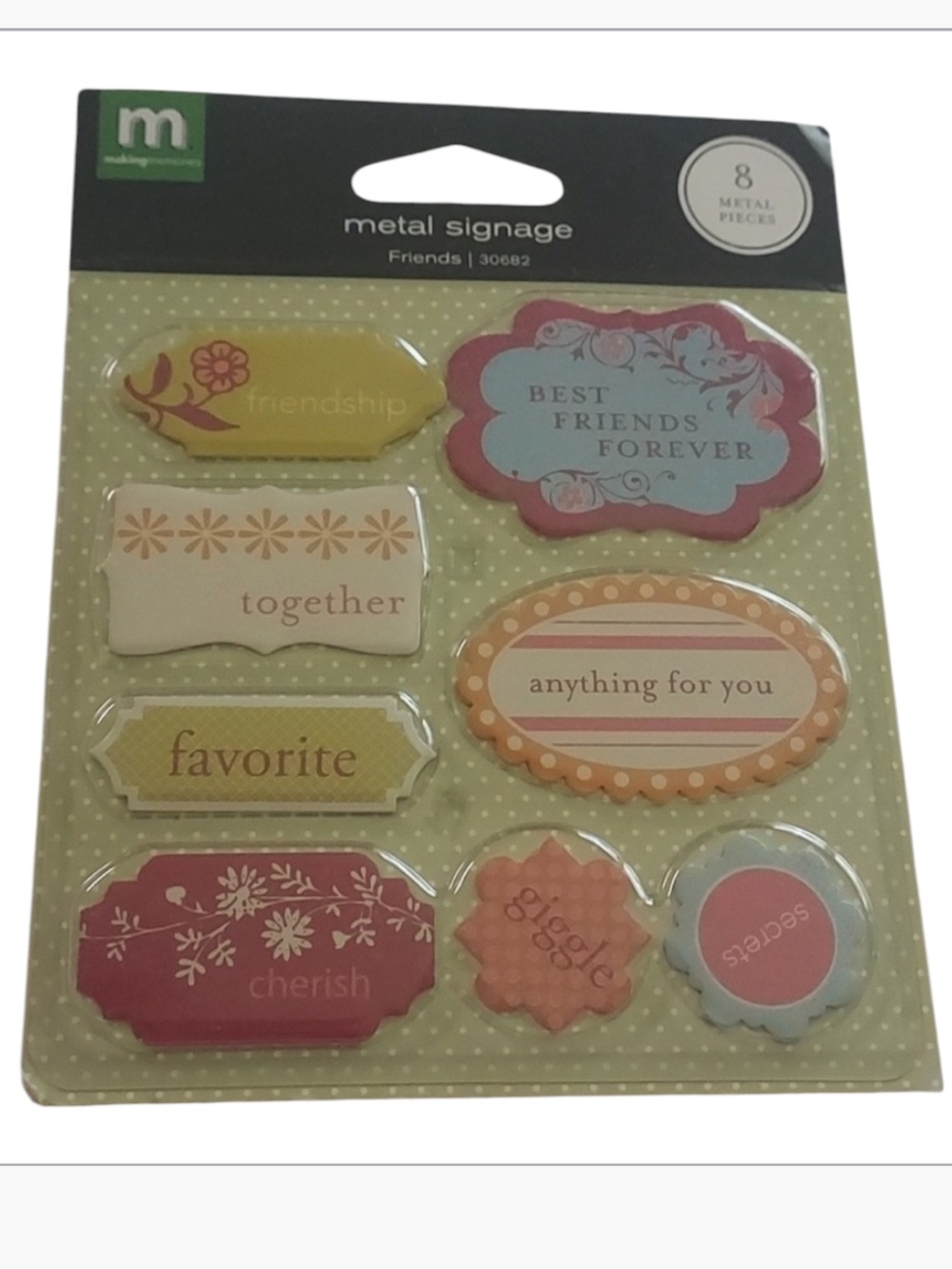 MAKING Memories metal signage friends 8 pc